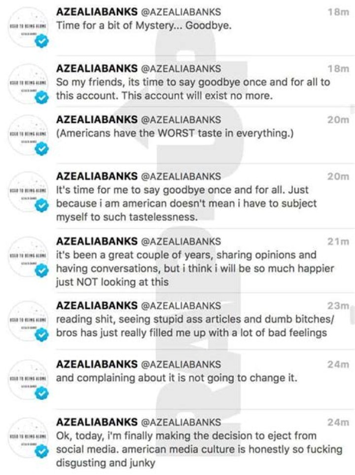 Azealia Banks Deletes All Tweets, Turns Over Account