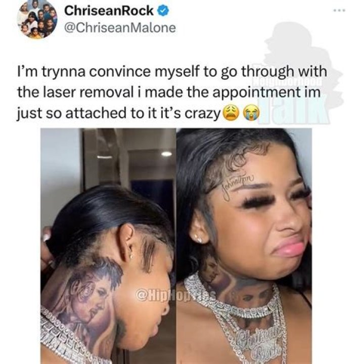 Chrisean Rock Books Laser Tattoo Removal Appointment For Blueface Ink