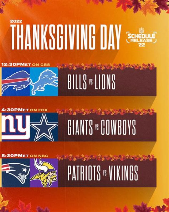 NFL's Thanksgiving Day Games See Vikings, Cowboys & Lions In Action