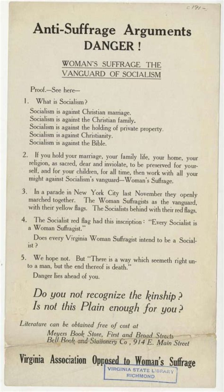 The Anti-Suffrage Movement Founded By Women In The Early 1900s