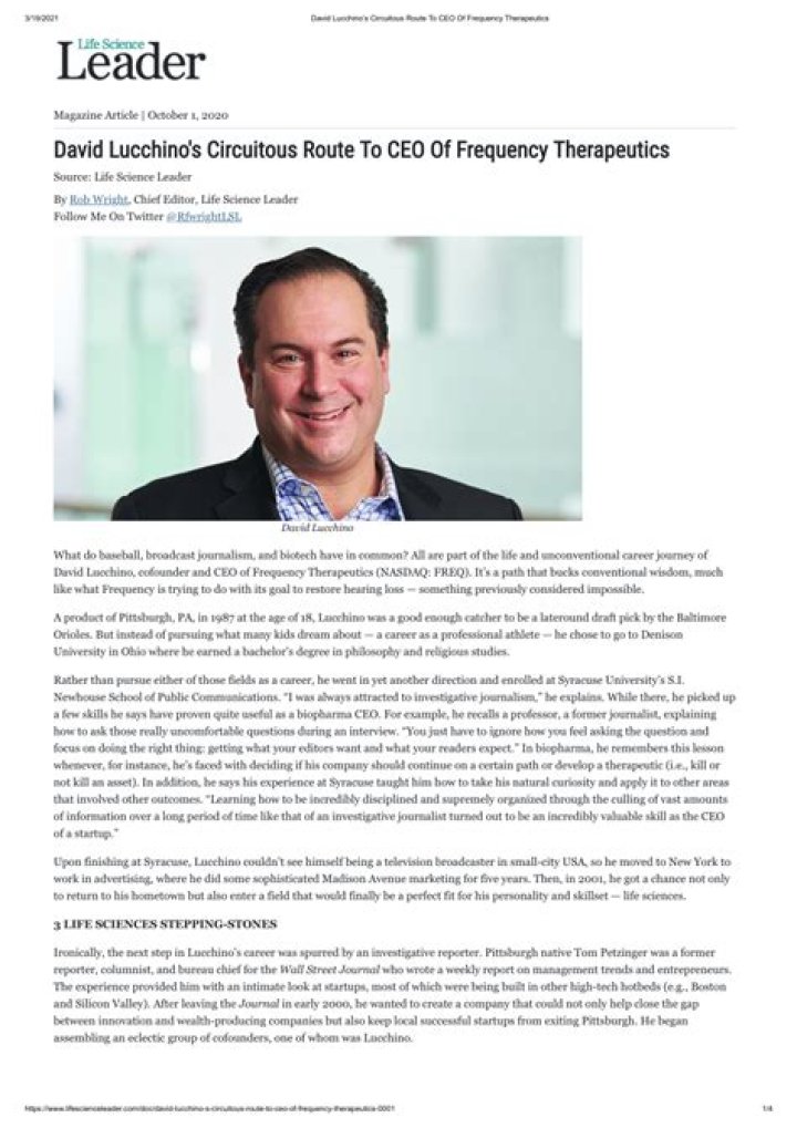 David Lucchino Biography, Age, Height, Wife, Net Worth, Family