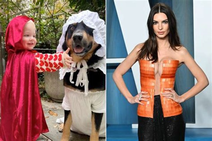 
Emily Ratajkowski’s Son Wears Red Cape for Halloween — as Their Dog Dresses Like the Big Bad Wolf 