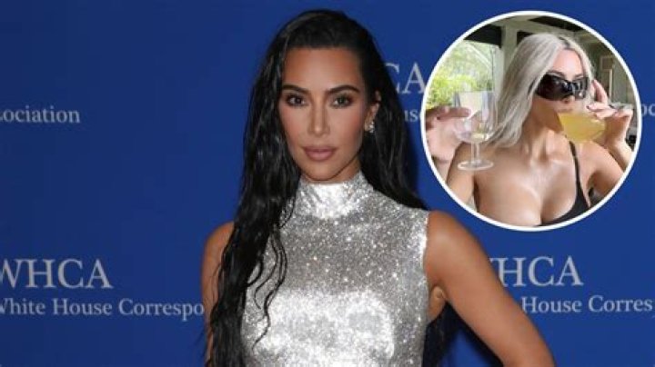 Kim Kardashian Wears Sexy Off-Shoulder Bikini Top While Taking a Shot at Kylie Jenner’s B-Day Party