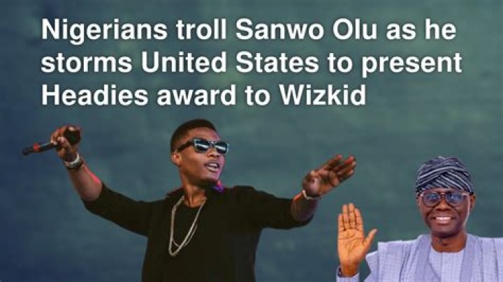 
Nigerians Troll Sanwo Olu As He Storms United States To Present Headies Award To Wizkid 