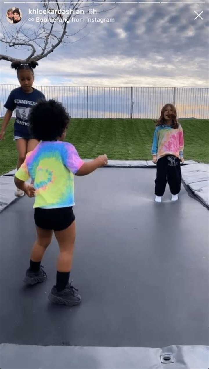 Cousin Time! True Thompson, North West and Penelope Disick Play on a Trampoline