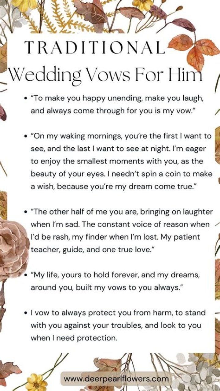 ¿Cuáles son las palabras de los votos matrimoniales?